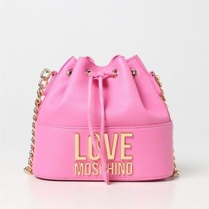 Love Moschino Bucket Bag with Gold Metal Logo
